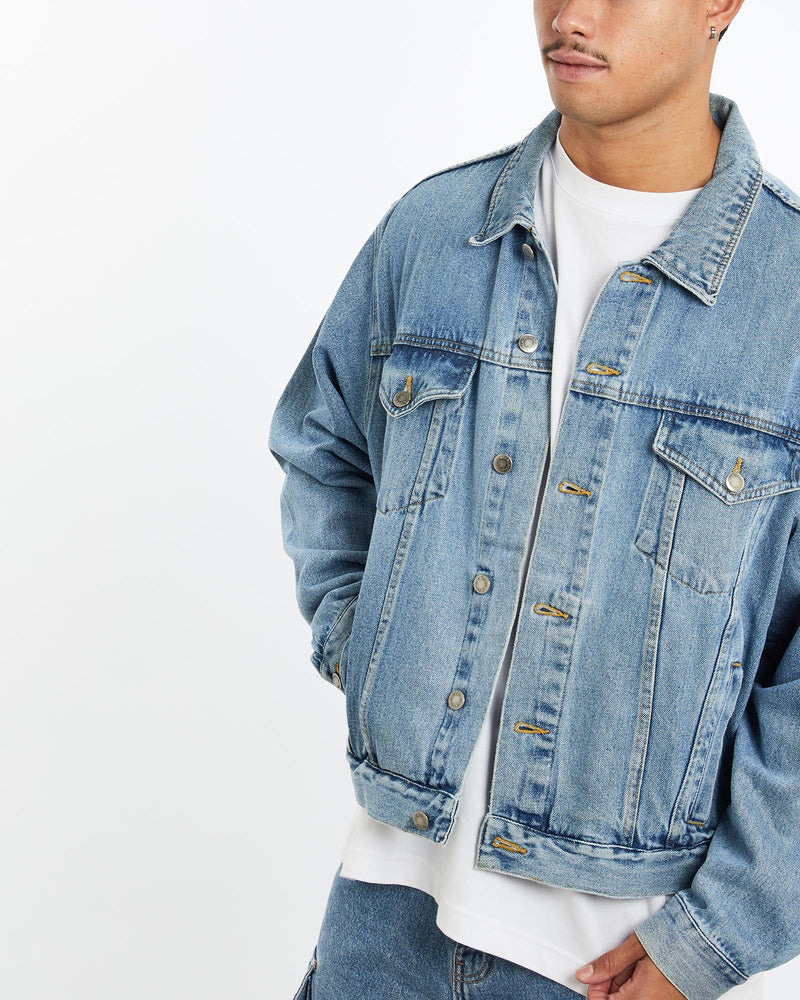 Vintage, Wrangler, Denim, Jacket, The Real Deal, size extra large, colour Blue, newtown, sydney, australia, thrift store, opshop, preloved, secondhand, sustainable, retro, antique, 70s, 80s, 90s, 2000s, 00s, fashion, clothing, streetwear, trendy, garment, style, boutique, store, shop, archive, sale, cheap, best, top, Jackets