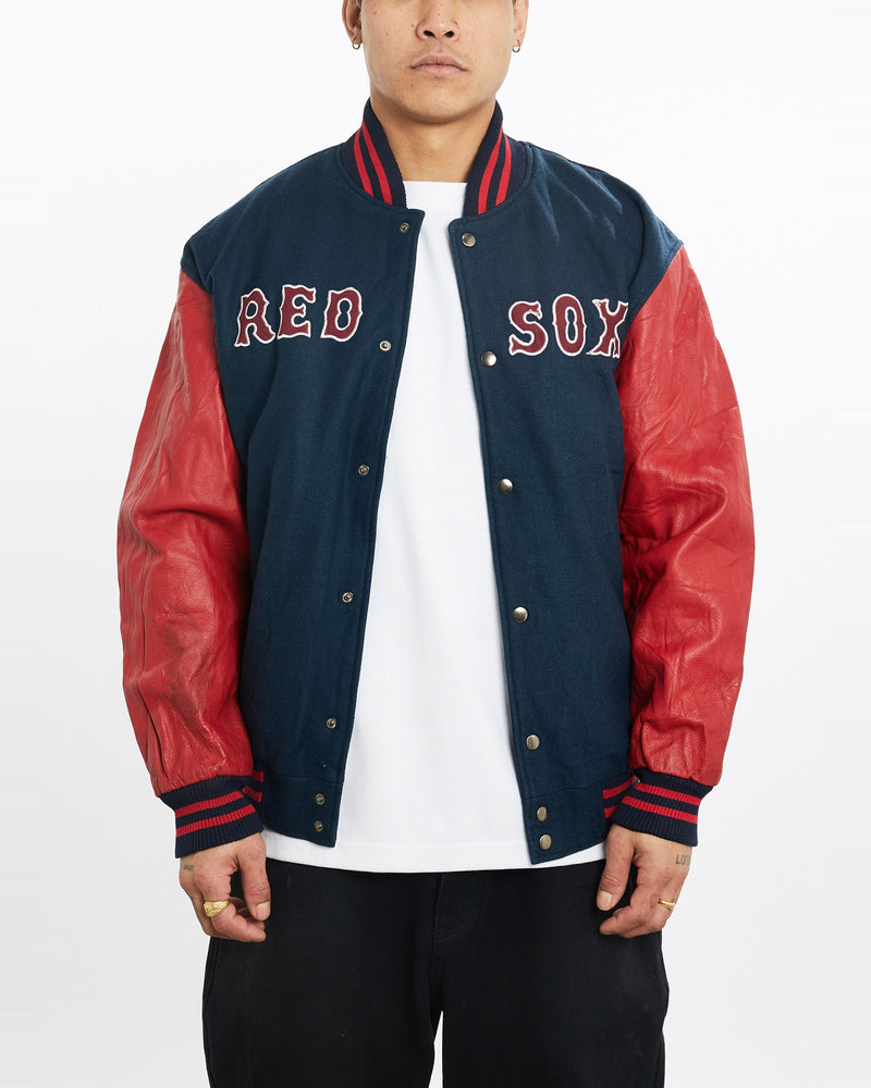Vintage, MLB, Boston, Red, Sox, Varsity, Jacket, The Real Deal, size extra large, colour Multicolour, newtown, sydney, australia, thrift store, opshop, preloved, secondhand, sustainable, retro, antique, 70s, 80s, 90s, 2000s, 00s, fashion, clothing, streetwear, trendy, garment, style, boutique, store, shop, archive, sale, cheap, best, top, Jackets