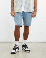 Vintage, Wrangler, Denim, Shorts, The Real Deal, size 35", colour Blue, newtown, sydney, australia, thrift store, opshop, preloved, secondhand, sustainable, retro, antique, 70s, 80s, 90s, 2000s, 00s, fashion, clothing, streetwear, trendy, garment, style, boutique, store, shop, archive, sale, cheap, best, top, Shorts