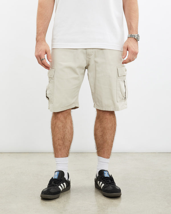 Vintage, Wrangler, Cargo, Shorts, The Real Deal, size 34", colour Beige, newtown, sydney, australia, thrift store, opshop, preloved, secondhand, sustainable, retro, antique, 70s, 80s, 90s, 2000s, 00s, fashion, clothing, streetwear, trendy, garment, style, boutique, store, shop, archive, sale, cheap, best, top, Shorts