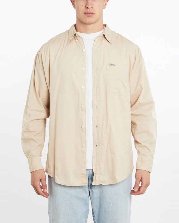 Vintage, 90s, Chaps, Ralph, Lauren, Button, Up, Shirt, The Real Deal, size double extra large, colour Beige, newtown, sydney, australia, thrift store, opshop, preloved, secondhand, sustainable, retro, antique, 70s, 80s, 90s, 2000s, 00s, fashion, clothing, streetwear, trendy, garment, style, boutique, store, shop, archive, sale, cheap, best, top, Shirts