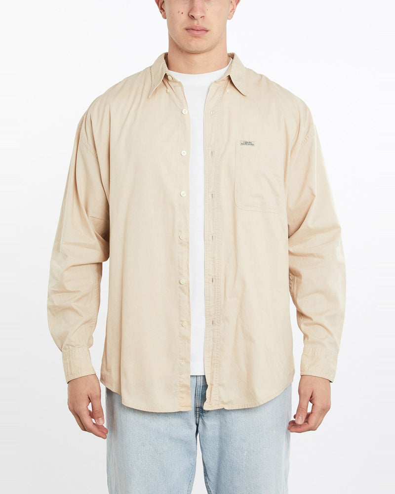 Vintage, 90s, Chaps, Ralph, Lauren, Button, Up, Shirt, The Real Deal, size double extra large, colour Beige, newtown, sydney, australia, thrift store, opshop, preloved, secondhand, sustainable, retro, antique, 70s, 80s, 90s, 2000s, 00s, fashion, clothing, streetwear, trendy, garment, style, boutique, store, shop, archive, sale, cheap, best, top, Shirts