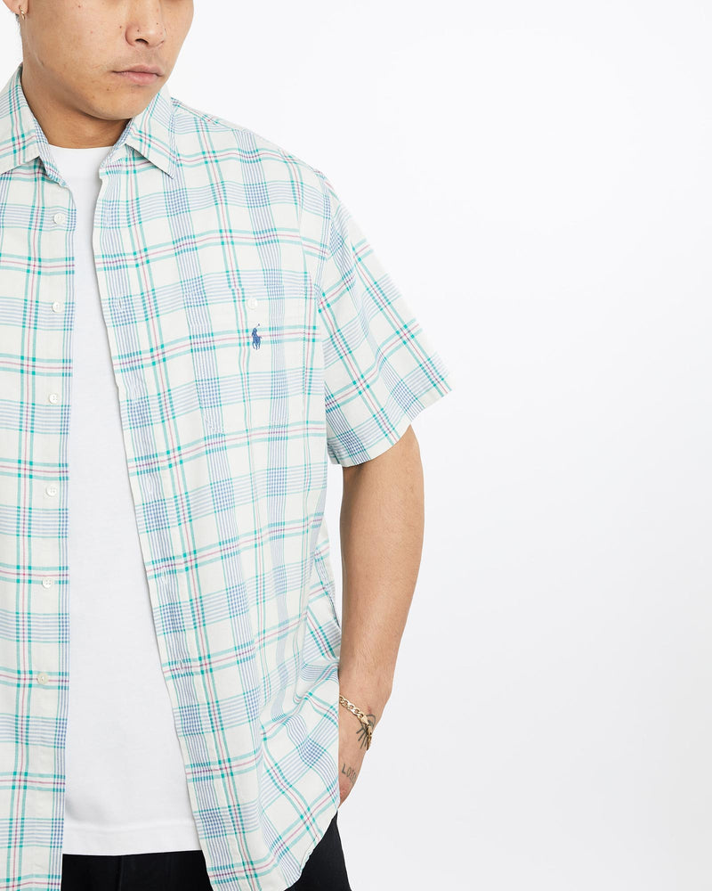 Vintage, 90s, Polo, Ralph, Lauren, Short, Sleeve, Button, Up, Shirt, The Real Deal, size extra large, colour Multicolour, newtown, sydney, australia, thrift store, opshop, preloved, secondhand, sustainable, retro, antique, 70s, 80s, 90s, 2000s, 00s, fashion, clothing, streetwear, trendy, garment, style, boutique, store, shop, archive, sale, cheap, best, top, Shirts