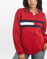 Vintage Tommy Hilfiger Jeans Quarter Zip Sweatshirt <br>S , The Real Deal , newtown, sydney, australia, thrift store, opshop, preloved, secondhand, sustainable, retro, antique, 70s, 80s, 90s, 2000s, 00s, fashion, clothing, streetwear, trendy, garment, style, boutique, store, shop, archive, sale, cheap, best, top