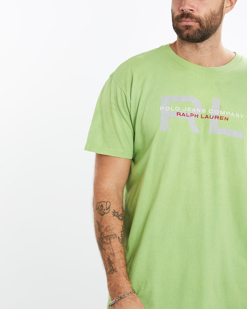 Vintage, 90s, Ralph, Lauren, Polo, Jeans, Co., Tee, The Real Deal, size extra large, colour Green, newtown, sydney, australia, thrift store, opshop, preloved, secondhand, sustainable, retro, antique, 70s, 80s, 90s, 2000s, 00s, fashion, clothing, streetwear, trendy, garment, style, boutique, store, shop, archive, sale, cheap, best, top, T-Shirts