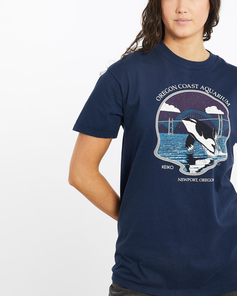 Vintage, 1996, Oregon, Coast, Aquarium', Wildlife, Tee, The Real Deal, size medium, colour Navy, newtown, sydney, australia, thrift store, opshop, preloved, secondhand, sustainable, retro, antique, 70s, 80s, 90s, 2000s, 00s, fashion, clothing, streetwear, trendy, garment, style, boutique, store, shop, archive, sale, cheap, best, top, T-Shirts