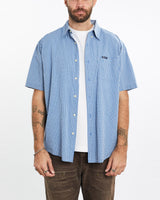 Vintage, 90s, Chaps, Ralph, Lauren, Short, Sleeve, Button, Up, Shirt, The Real Deal, size extra large, colour Blue, newtown, sydney, australia, thrift store, opshop, preloved, secondhand, sustainable, retro, antique, 70s, 80s, 90s, 2000s, 00s, fashion, clothing, streetwear, trendy, garment, style, boutique, store, shop, archive, sale, cheap, best, top, Shirts