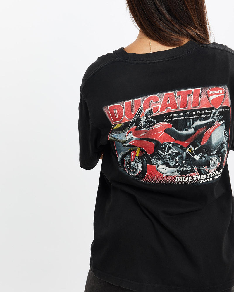 Vintage, Ducati, Tee, The Real Deal, size extra small, colour Black, newtown, sydney, australia, thrift store, opshop, preloved, secondhand, sustainable, retro, antique, 70s, 80s, 90s, 2000s, 00s, fashion, clothing, streetwear, trendy, garment, style, boutique, store, shop, archive, sale, cheap, best, top, T-Shirts