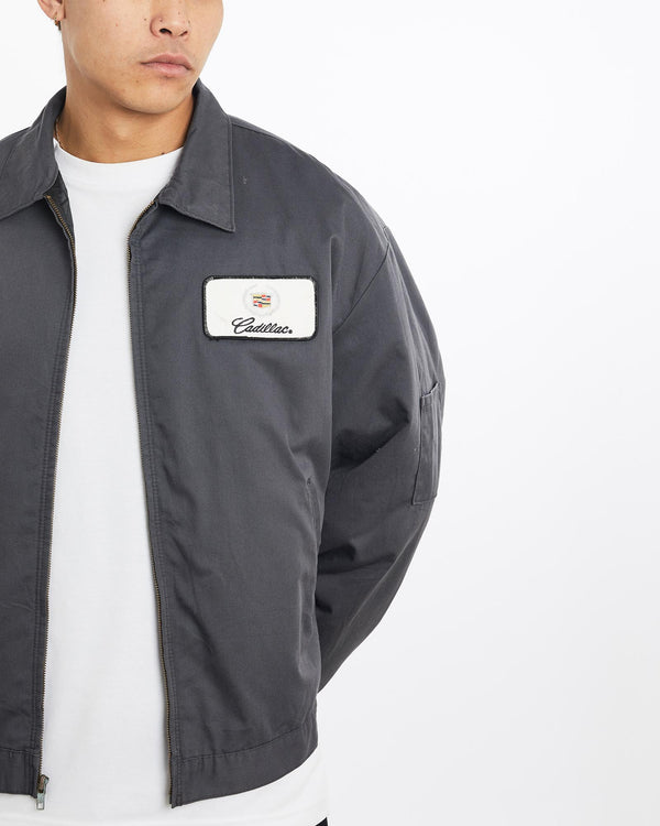 Vintage, 90s, Cadillac, Mechanic, Jacket, The Real Deal, size extra large, colour Grey, newtown, sydney, australia, thrift store, opshop, preloved, secondhand, sustainable, retro, antique, 70s, 80s, 90s, 2000s, 00s, fashion, clothing, streetwear, trendy, garment, style, boutique, store, shop, archive, sale, cheap, best, top, Jackets