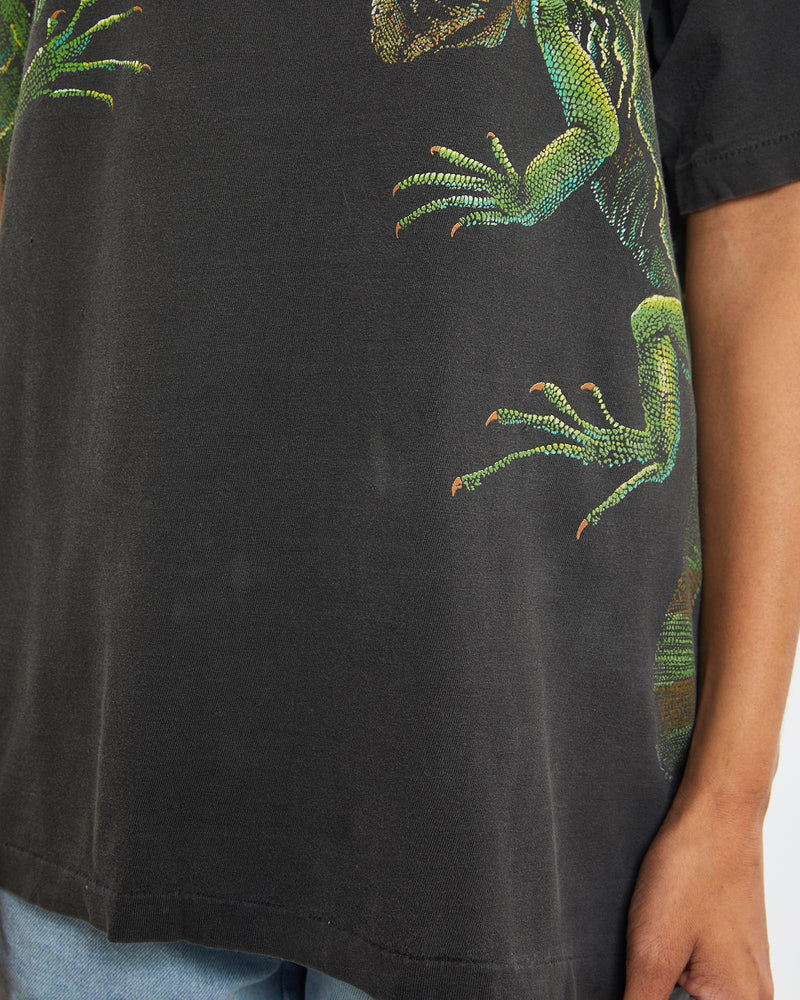 Vintage, 1991, Iguana, Wildlife, Tee, The Real Deal, size small, colour Grey, newtown, sydney, australia, thrift store, opshop, preloved, secondhand, sustainable, retro, antique, 70s, 80s, 90s, 2000s, 00s, fashion, clothing, streetwear, trendy, garment, style, boutique, store, shop, archive, sale, cheap, best, top, T-Shirts