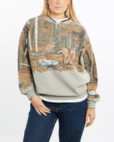 Vintage, 90s, Dear, Wildlife, Sweatshirt, The Real Deal, size medium, colour Brown, newtown, sydney, australia, thrift store, opshop, preloved, secondhand, sustainable, retro, antique, 70s, 80s, 90s, 2000s, 00s, fashion, clothing, streetwear, trendy, garment, style, boutique, store, shop, archive, sale, cheap, best, top, Sweats and hoodies