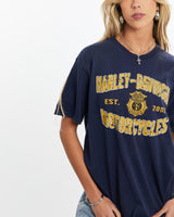 Vintage, Harley, Davidson, Tee, The Real Deal, size small, colour Navy, newtown, sydney, australia, thrift store, opshop, preloved, secondhand, sustainable, retro, antique, 70s, 80s, 90s, 2000s, 00s, fashion, clothing, streetwear, trendy, garment, style, boutique, store, shop, archive, sale, cheap, best, top, T-Shirts