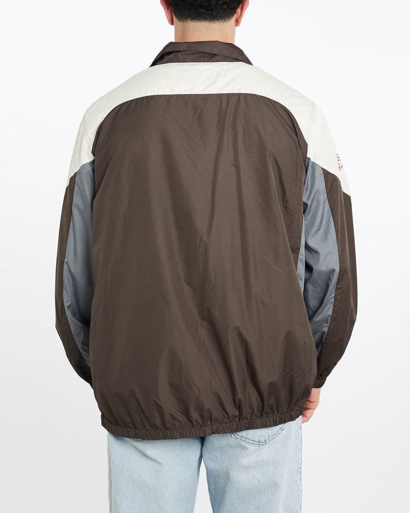 Vintage, NFL, Cleveland, Browns, Windbreaker, Jacket, The Real Deal, size double extra large, colour Multicolour, newtown, sydney, australia, thrift store, opshop, preloved, secondhand, sustainable, retro, antique, 70s, 80s, 90s, 2000s, 00s, fashion, clothing, streetwear, trendy, garment, style, boutique, store, shop, archive, sale, cheap, best, top, Jackets