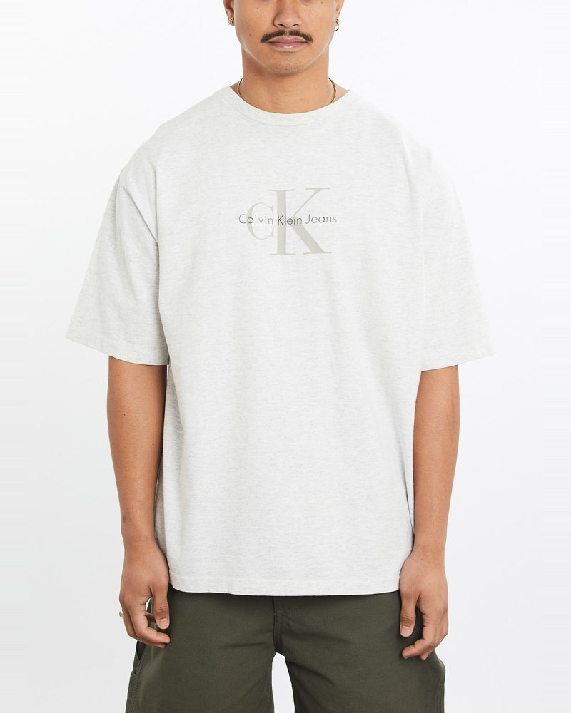 Vintage, Calvin, Klein, Tee, The Real Deal, size large, colour Grey, newtown, sydney, australia, thrift store, opshop, preloved, secondhand, sustainable, retro, antique, 70s, 80s, 90s, 2000s, 00s, fashion, clothing, streetwear, trendy, garment, style, boutique, store, shop, archive, sale, cheap, best, top, T-Shirts