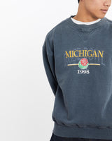 Vintage, 1998, University, of, Michigan, Rose, Bowl, Sweatshirt, The Real Deal, size large, colour Navy, newtown, sydney, australia, thrift store, opshop, preloved, secondhand, sustainable, retro, antique, 70s, 80s, 90s, 2000s, 00s, fashion, clothing, streetwear, trendy, garment, style, boutique, store, shop, archive, sale, cheap, best, top, Sweats and hoodies
