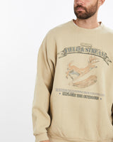 Vintage, 90s, Field, &, Stream, Deer, Wildlife, Sweatshirt, The Real Deal, size double extra large, colour Beige, newtown, sydney, australia, thrift store, opshop, preloved, secondhand, sustainable, retro, antique, 70s, 80s, 90s, 2000s, 00s, fashion, clothing, streetwear, trendy, garment, style, boutique, store, shop, archive, sale, cheap, best, top, Sweats and hoodies