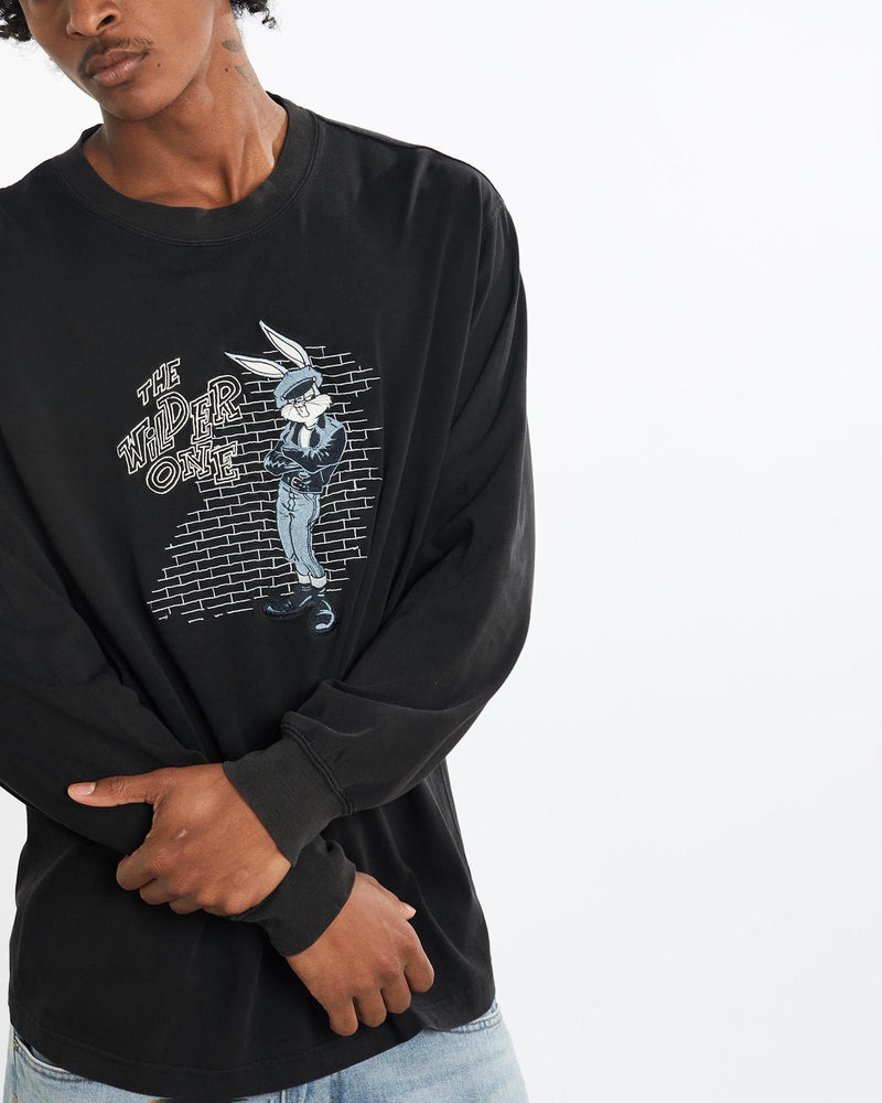 Vintage, 1994, Looney, Tunes, Bugs, Bunny, Long, Sleeve, Tee, The Real Deal, size large, colour Black, newtown, sydney, australia, thrift store, opshop, preloved, secondhand, sustainable, retro, antique, 70s, 80s, 90s, 2000s, 00s, fashion, clothing, streetwear, trendy, garment, style, boutique, store, shop, archive, sale, cheap, best, top, T-Shirts