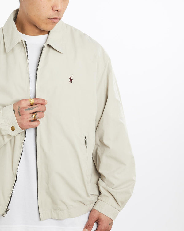 Vintage, 90s, Polo, Ralph, Lauren, Harrington, Jacket, The Real Deal, size extra large, colour Beige, newtown, sydney, australia, thrift store, opshop, preloved, secondhand, sustainable, retro, antique, 70s, 80s, 90s, 2000s, 00s, fashion, clothing, streetwear, trendy, garment, style, boutique, store, shop, archive, sale, cheap, best, top, Jackets