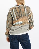 Vintage, 90s, Dear, Wildlife, Sweatshirt, The Real Deal, size medium, colour Brown, newtown, sydney, australia, thrift store, opshop, preloved, secondhand, sustainable, retro, antique, 70s, 80s, 90s, 2000s, 00s, fashion, clothing, streetwear, trendy, garment, style, boutique, store, shop, archive, sale, cheap, best, top, Sweats and hoodies