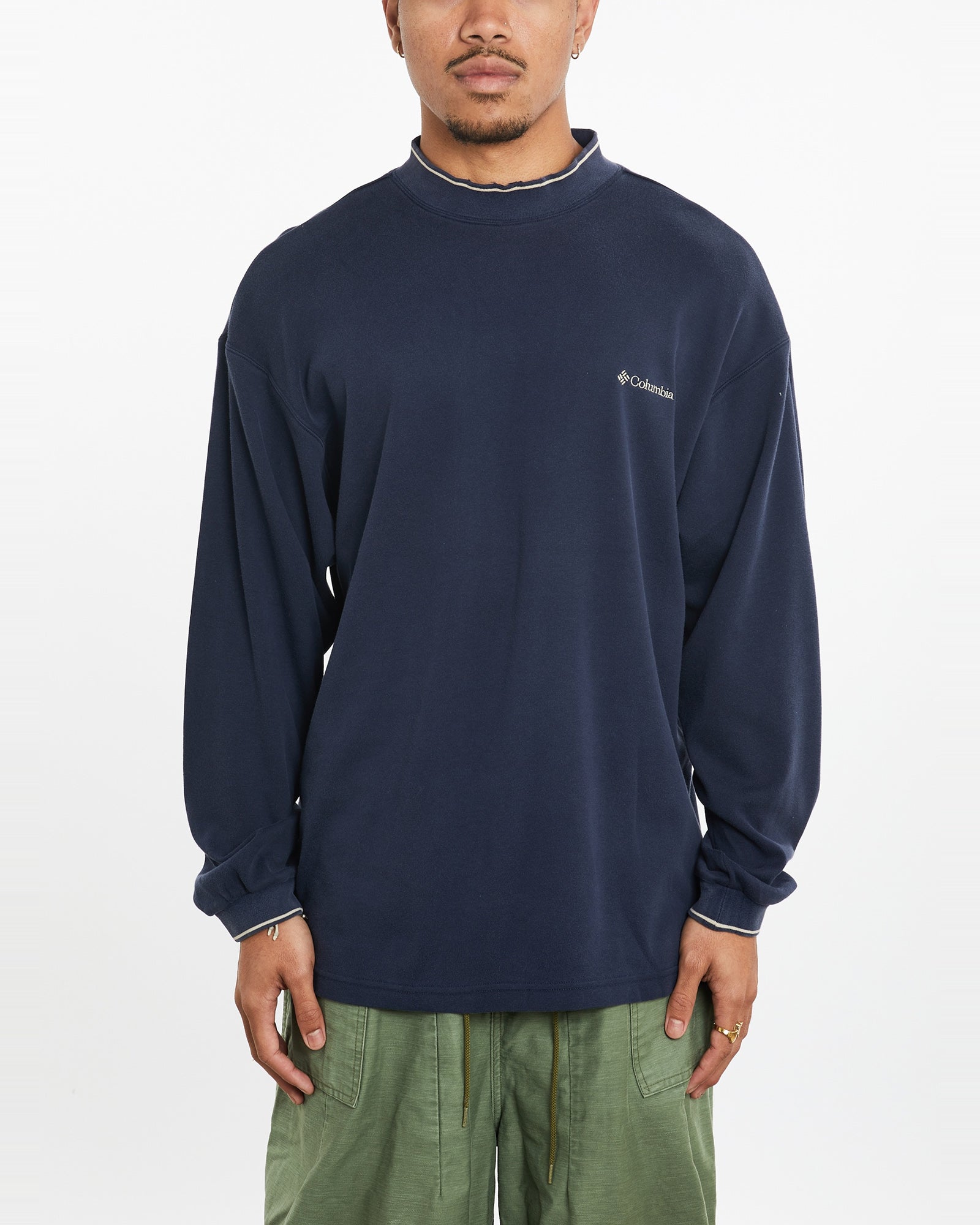 Vintage Columbia Mock Neck Long Sleeve Tee XL