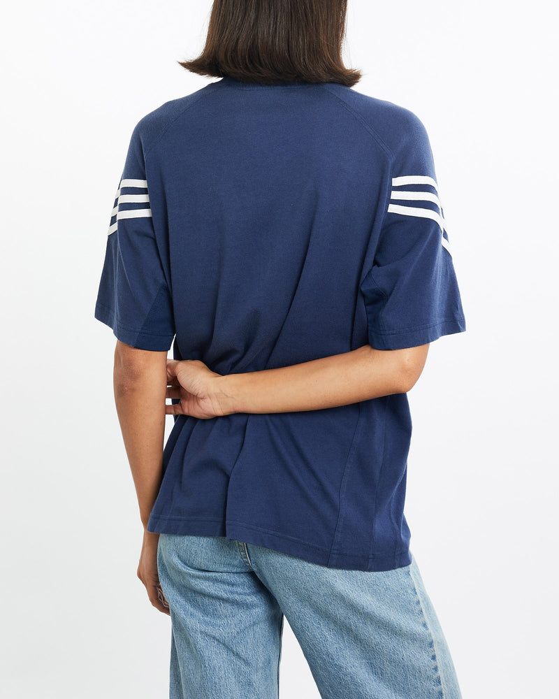 Vintage, 90s, Adidas, Tee, The Real Deal, size small, colour Navy, newtown, sydney, australia, thrift store, opshop, preloved, secondhand, sustainable, retro, antique, 70s, 80s, 90s, 2000s, 00s, fashion, clothing, streetwear, trendy, garment, style, boutique, store, shop, archive, sale, cheap, best, top, T-Shirts