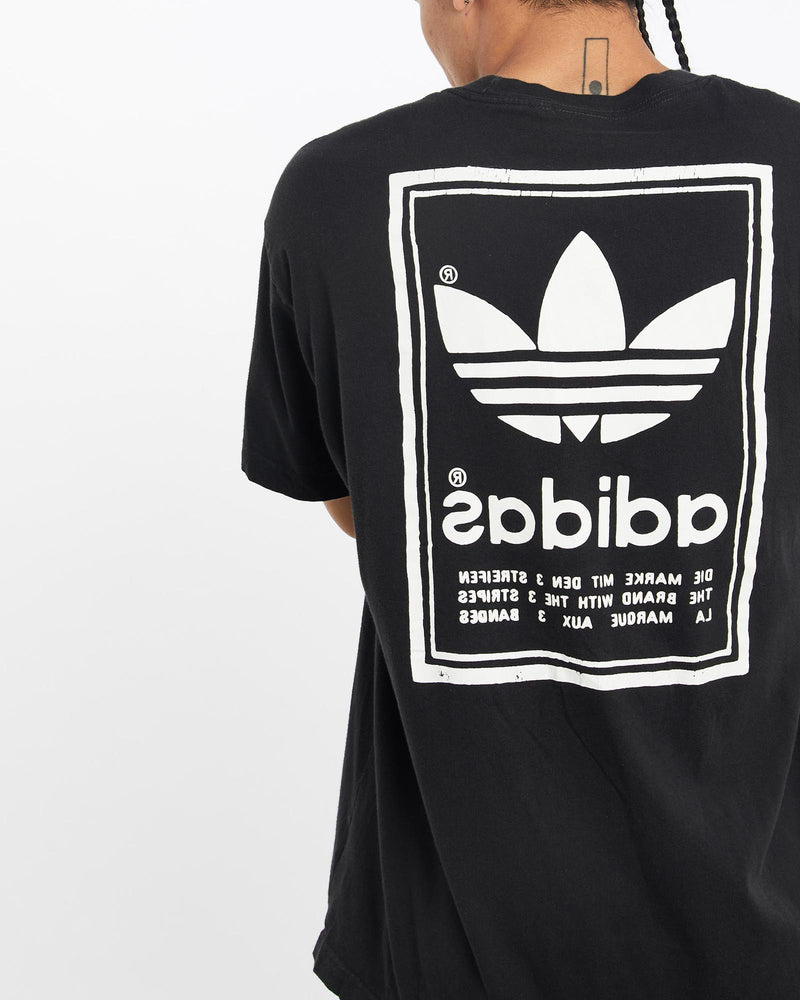 Vintage, Adidas, Tee, The Real Deal, size large, colour Black, newtown, sydney, australia, thrift store, opshop, preloved, secondhand, sustainable, retro, antique, 70s, 80s, 90s, 2000s, 00s, fashion, clothing, streetwear, trendy, garment, style, boutique, store, shop, archive, sale, cheap, best, top, T-Shirts