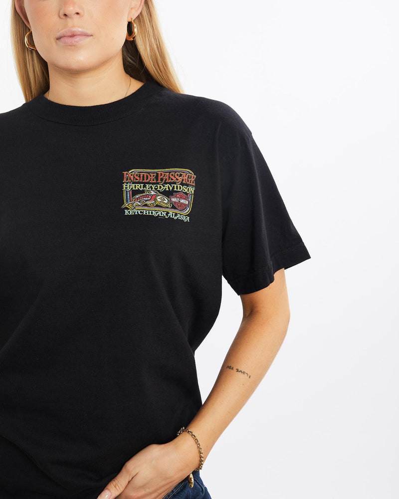 Vintage, Harley, Davidson, Tee, The Real Deal, size medium, colour Black, newtown, sydney, australia, thrift store, opshop, preloved, secondhand, sustainable, retro, antique, 70s, 80s, 90s, 2000s, 00s, fashion, clothing, streetwear, trendy, garment, style, boutique, store, shop, archive, sale, cheap, best, top, T-Shirts