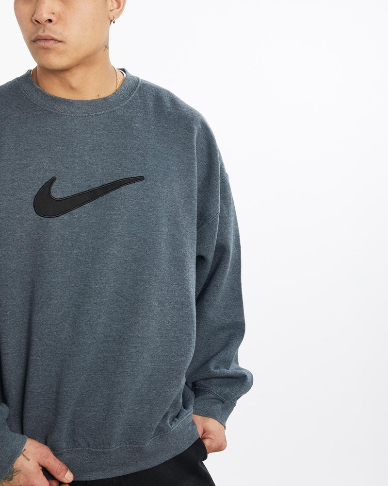 Vintage, 90s, Nike, Sweatshirt, The Real Deal, size extra large, colour Grey, newtown, sydney, australia, thrift store, opshop, preloved, secondhand, sustainable, retro, antique, 70s, 80s, 90s, 2000s, 00s, fashion, clothing, streetwear, trendy, garment, style, boutique, store, shop, archive, sale, cheap, best, top, Sweats and hoodies