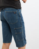 Vintage, Dickies, Denim, Carpenter, Shorts, The Real Deal, size 31", colour Blue, newtown, sydney, australia, thrift store, opshop, preloved, secondhand, sustainable, retro, antique, 70s, 80s, 90s, 2000s, 00s, fashion, clothing, streetwear, trendy, garment, style, boutique, store, shop, archive, sale, cheap, best, top, Shorts