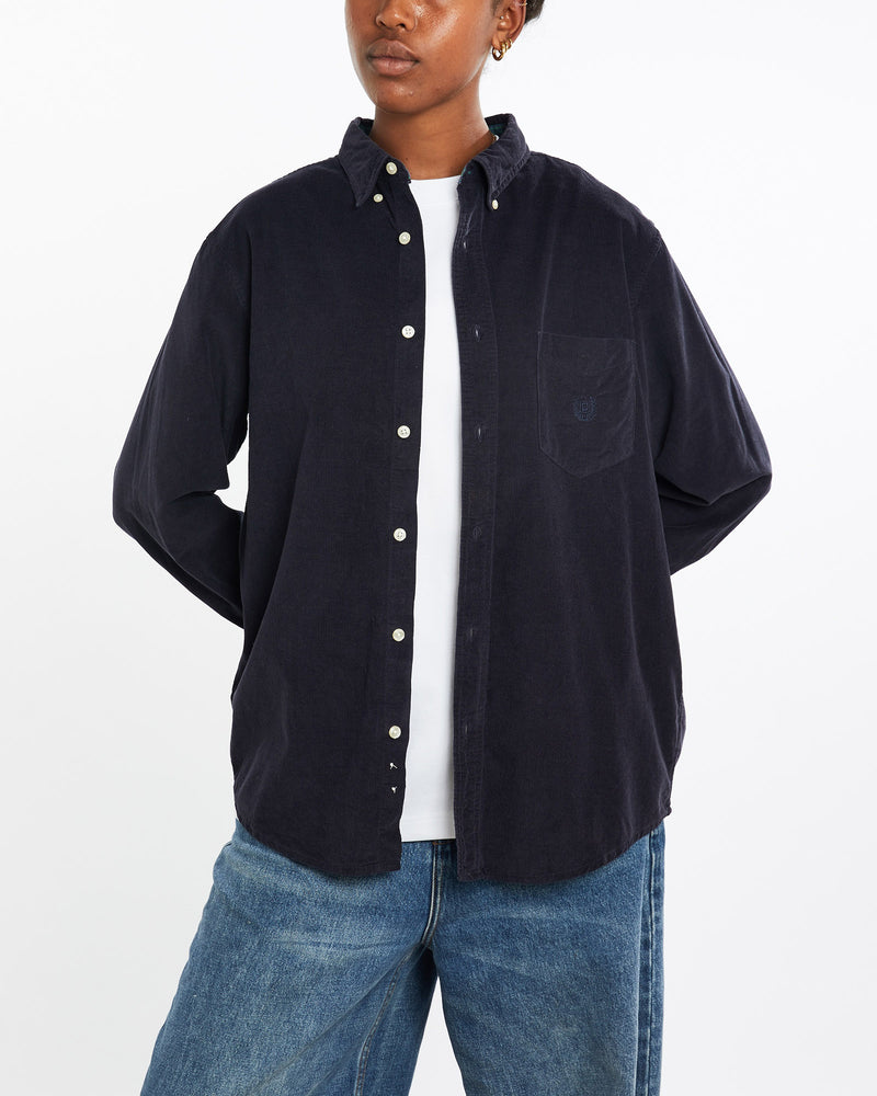 Vintage, 90s, Chaps, Ralph, Lauren, Corduroy, Button, Up, Shirt, The Real Deal, size medium, colour Navy, newtown, sydney, australia, thrift store, opshop, preloved, secondhand, sustainable, retro, antique, 70s, 80s, 90s, 2000s, 00s, fashion, clothing, streetwear, trendy, garment, style, boutique, store, shop, archive, sale, cheap, best, top, Shirts