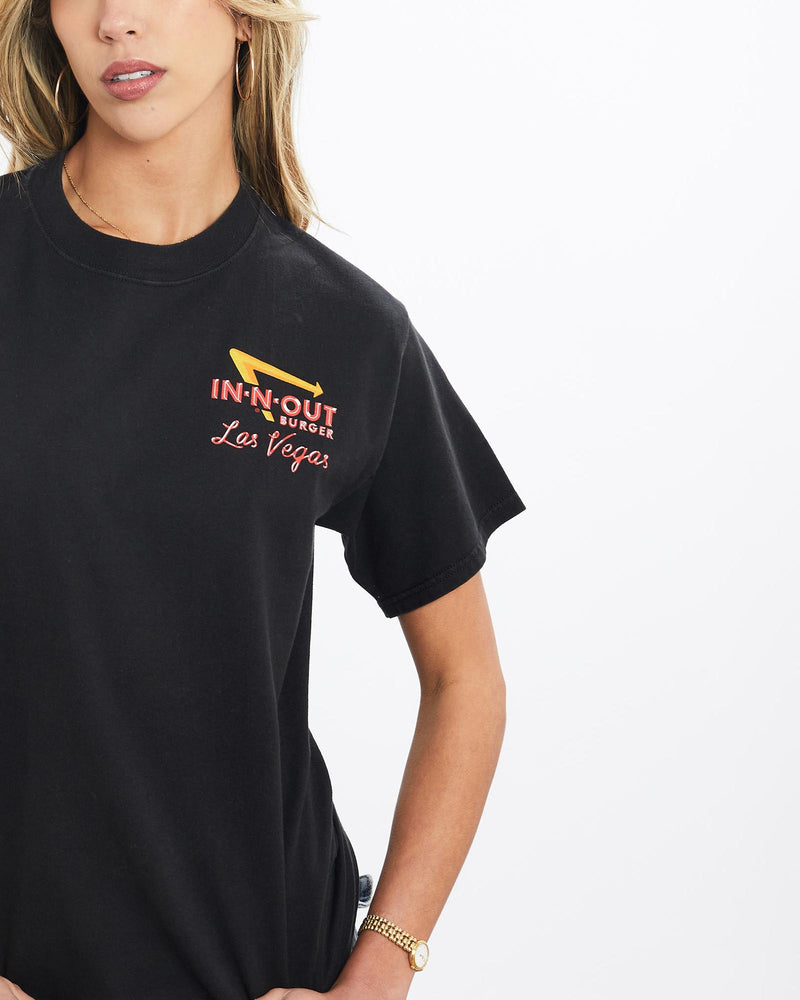 Vintage, In-N-Out, Burger, Tee, The Real Deal, size extra small, colour Black, newtown, sydney, australia, thrift store, opshop, preloved, secondhand, sustainable, retro, antique, 70s, 80s, 90s, 2000s, 00s, fashion, clothing, streetwear, trendy, garment, style, boutique, store, shop, archive, sale, cheap, best, top, T-Shirts