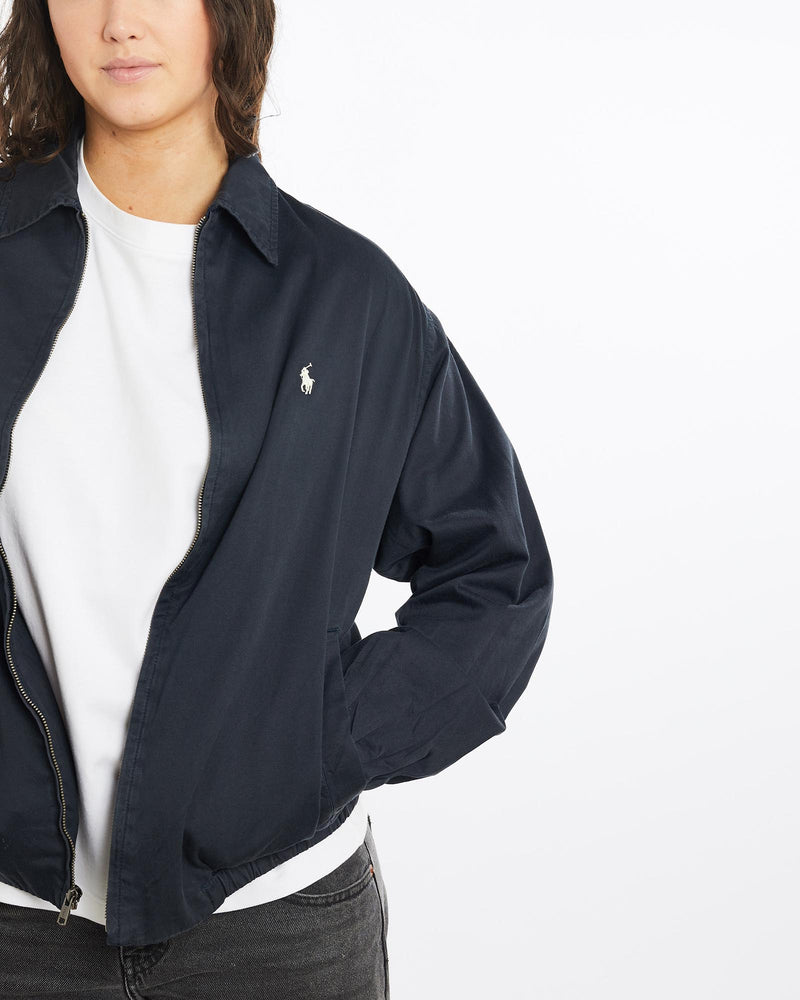 Vintage, 90s, Polo, Ralph, Lauren, Harrington, Jacket, The Real Deal, size medium, colour Navy, newtown, sydney, australia, thrift store, opshop, preloved, secondhand, sustainable, retro, antique, 70s, 80s, 90s, 2000s, 00s, fashion, clothing, streetwear, trendy, garment, style, boutique, store, shop, archive, sale, cheap, best, top, Jackets