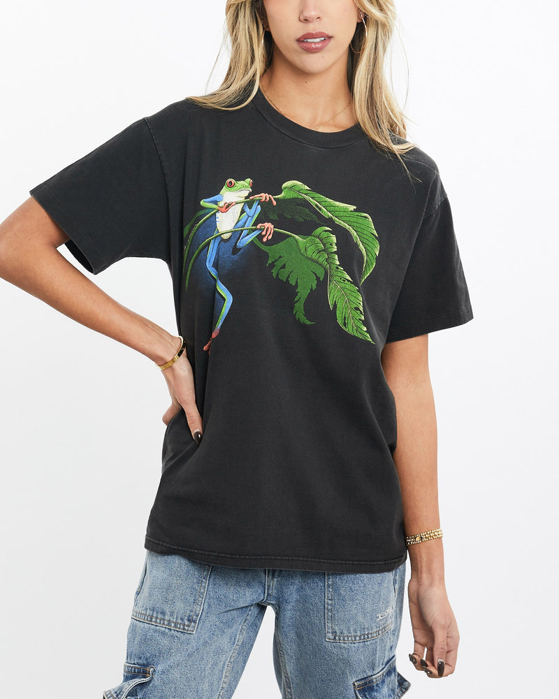 Vintage, 1991, Frog, Wildlife, Tee, The Real Deal, size extra small, colour Black, newtown, sydney, australia, thrift store, opshop, preloved, secondhand, sustainable, retro, antique, 70s, 80s, 90s, 2000s, 00s, fashion, clothing, streetwear, trendy, garment, style, boutique, store, shop, archive, sale, cheap, best, top, T-Shirts