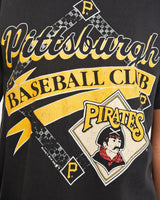 Vintage, 1989, MLB, Pittsburgh, Pirates, Tee, The Real Deal, size extra small, colour Black, newtown, sydney, australia, thrift store, opshop, preloved, secondhand, sustainable, retro, antique, 70s, 80s, 90s, 2000s, 00s, fashion, clothing, streetwear, trendy, garment, style, boutique, store, shop, archive, sale, cheap, best, top, T-Shirts