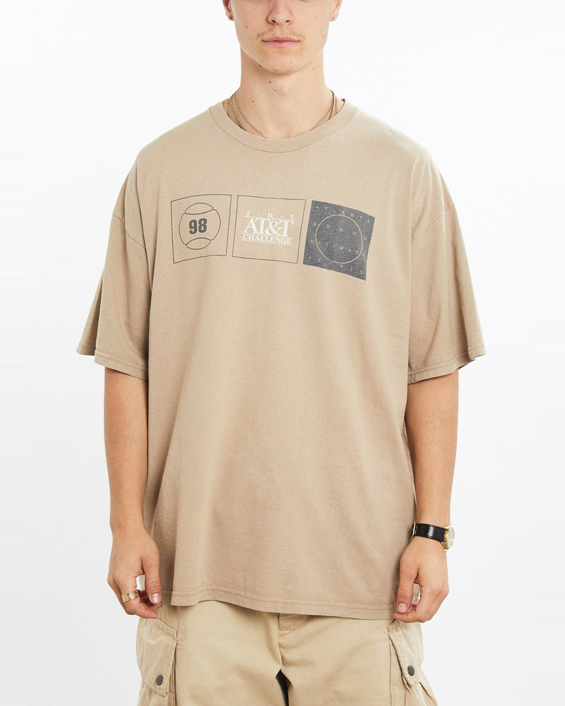 Vintage, 1998, Nike, Tennis, Tee, The Real Deal, size extra large, colour Brown, newtown, sydney, australia, thrift store, opshop, preloved, secondhand, sustainable, retro, antique, 70s, 80s, 90s, 2000s, 00s, fashion, clothing, streetwear, trendy, garment, style, boutique, store, shop, archive, sale, cheap, best, top, T-Shirts