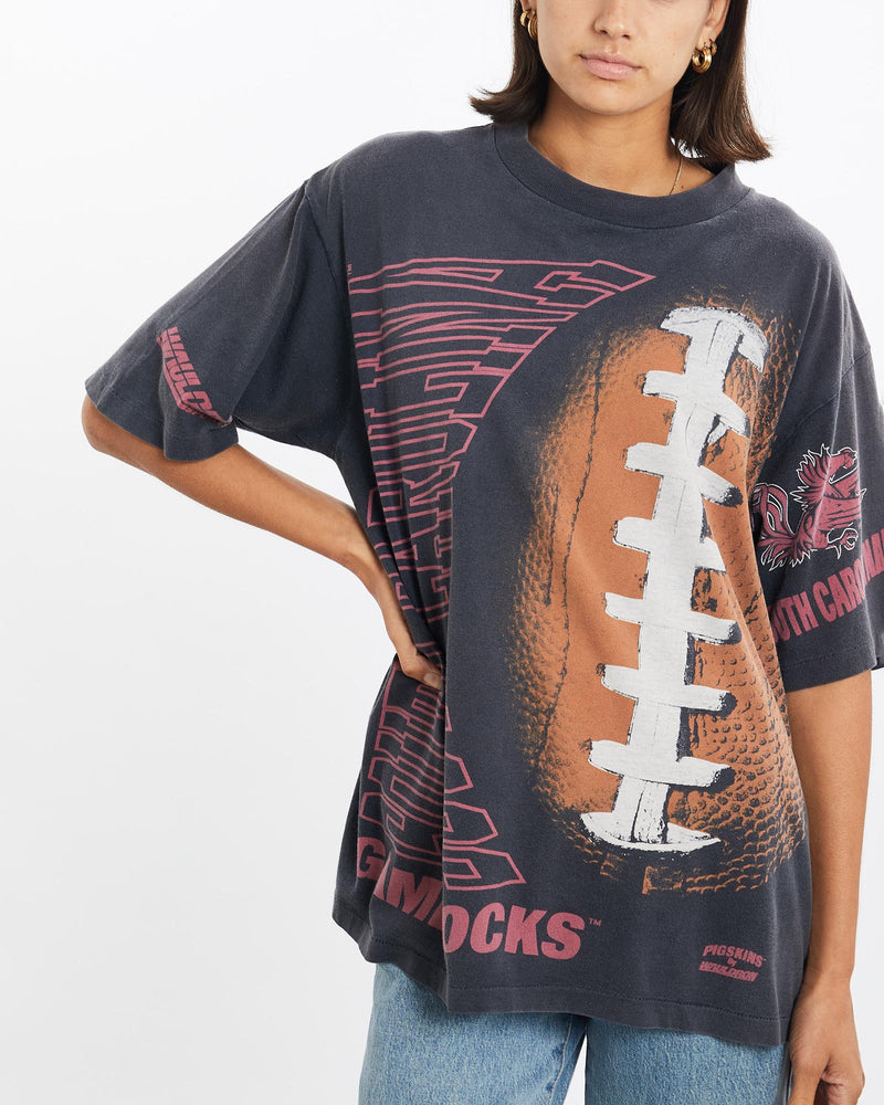 Vintage, 90s, NCAA, South, Carolina, Gamecocks, Tee, The Real Deal, size medium, colour Grey, newtown, sydney, australia, thrift store, opshop, preloved, secondhand, sustainable, retro, antique, 70s, 80s, 90s, 2000s, 00s, fashion, clothing, streetwear, trendy, garment, style, boutique, store, shop, archive, sale, cheap, best, top, T-Shirts