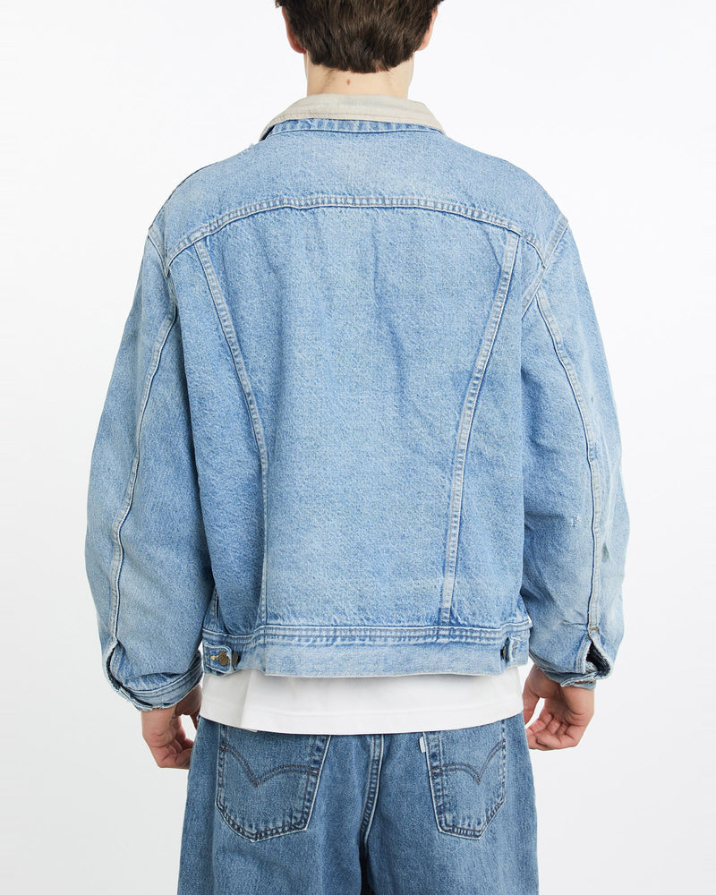 Vintage, 90s, Lee, Stormrider, Blanket, Lined, Denim, Jacket, The Real Deal, size extra large, colour Blue, newtown, sydney, australia, thrift store, opshop, preloved, secondhand, sustainable, retro, antique, 70s, 80s, 90s, 2000s, 00s, fashion, clothing, streetwear, trendy, garment, style, boutique, store, shop, archive, sale, cheap, best, top, Jackets