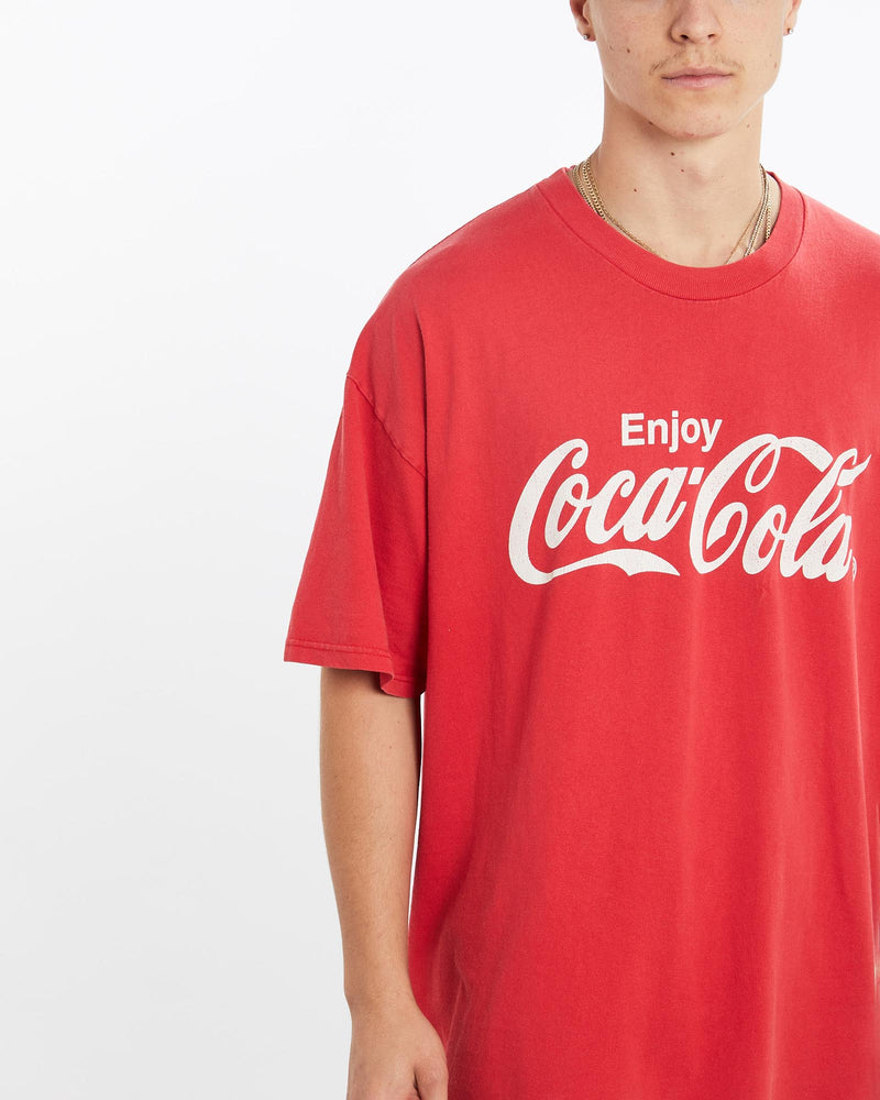 Vintage, 90s, Coca, Cola, Tee, The Real Deal, size extra large, colour Red, newtown, sydney, australia, thrift store, opshop, preloved, secondhand, sustainable, retro, antique, 70s, 80s, 90s, 2000s, 00s, fashion, clothing, streetwear, trendy, garment, style, boutique, store, shop, archive, sale, cheap, best, top, T-Shirts