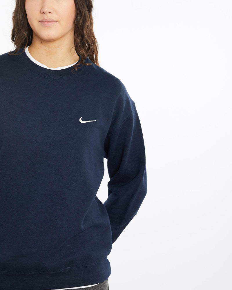 Vintage, 90s, Nike, Sweatshirt, The Real Deal, size medium, colour Navy, newtown, sydney, australia, thrift store, opshop, preloved, secondhand, sustainable, retro, antique, 70s, 80s, 90s, 2000s, 00s, fashion, clothing, streetwear, trendy, garment, style, boutique, store, shop, archive, sale, cheap, best, top, Sweats and hoodies
