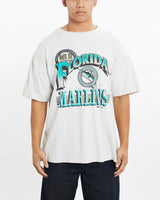 Vintage, 1992, MLB, Florida, Marlins, Tee, The Real Deal, size large, colour Grey, newtown, sydney, australia, thrift store, opshop, preloved, secondhand, sustainable, retro, antique, 70s, 80s, 90s, 2000s, 00s, fashion, clothing, streetwear, trendy, garment, style, boutique, store, shop, archive, sale, cheap, best, top, T-Shirts