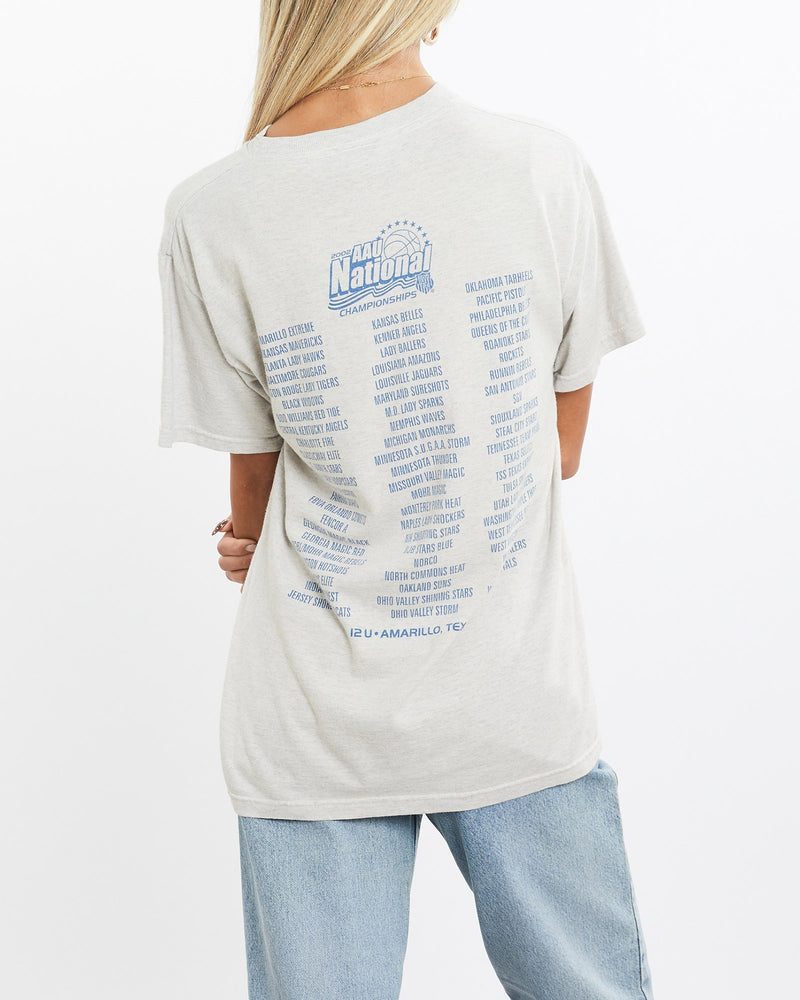 Vintage, Texas, Girls, Basketball, Championships, Tee, The Real Deal, size extra small, colour Grey, newtown, sydney, australia, thrift store, opshop, preloved, secondhand, sustainable, retro, antique, 70s, 80s, 90s, 2000s, 00s, fashion, clothing, streetwear, trendy, garment, style, boutique, store, shop, archive, sale, cheap, best, top, T-Shirts