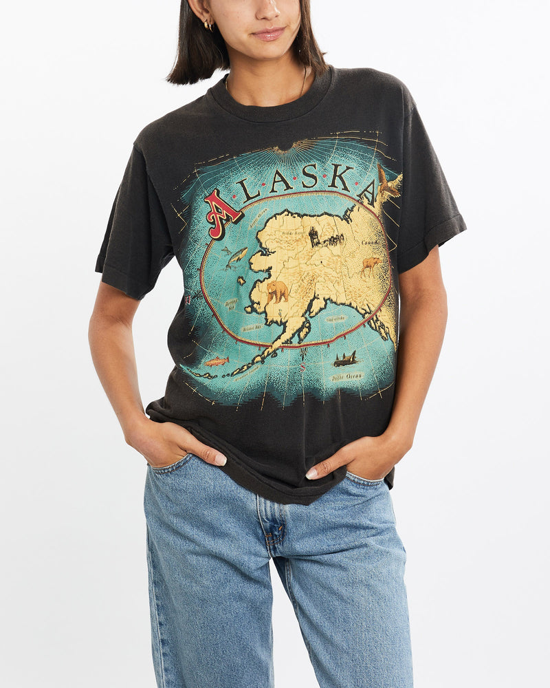 Vintage, Alaska, Tee, The Real Deal, size small, colour Black, newtown, sydney, australia, thrift store, opshop, preloved, secondhand, sustainable, retro, antique, 70s, 80s, 90s, 2000s, 00s, fashion, clothing, streetwear, trendy, garment, style, boutique, store, shop, archive, sale, cheap, best, top, T-Shirts