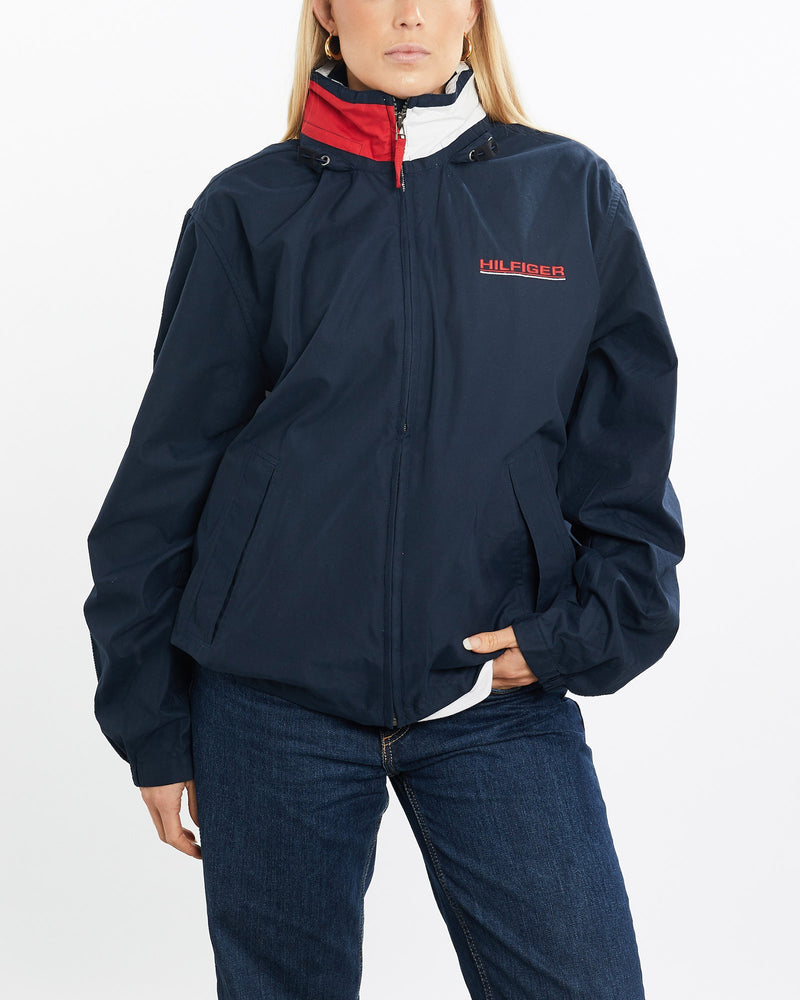 Vintage, 90s, Tommy, Hilfiger, Windbreaker, Jacket, The Real Deal, size medium, colour Navy, newtown, sydney, australia, thrift store, opshop, preloved, secondhand, sustainable, retro, antique, 70s, 80s, 90s, 2000s, 00s, fashion, clothing, streetwear, trendy, garment, style, boutique, store, shop, archive, sale, cheap, best, top, Jackets
