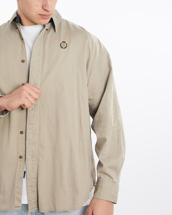 Vintage, 90s, Chaps, Ralph, Lauren, Button, Up, Shirt, The Real Deal, size extra large, colour Brown, newtown, sydney, australia, thrift store, opshop, preloved, secondhand, sustainable, retro, antique, 70s, 80s, 90s, 2000s, 00s, fashion, clothing, streetwear, trendy, garment, style, boutique, store, shop, archive, sale, cheap, best, top, Shirts