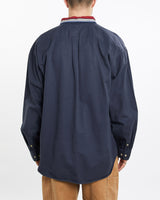 Vintage, 90s, Tommy, Hilfiger, Button, Up, Shirt, The Real Deal, size extra large, colour Navy, newtown, sydney, australia, thrift store, opshop, preloved, secondhand, sustainable, retro, antique, 70s, 80s, 90s, 2000s, 00s, fashion, clothing, streetwear, trendy, garment, style, boutique, store, shop, archive, sale, cheap, best, top, Shirts