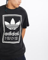 Vintage, Adidas, Tee, The Real Deal, size large, colour Black, newtown, sydney, australia, thrift store, opshop, preloved, secondhand, sustainable, retro, antique, 70s, 80s, 90s, 2000s, 00s, fashion, clothing, streetwear, trendy, garment, style, boutique, store, shop, archive, sale, cheap, best, top, T-Shirts