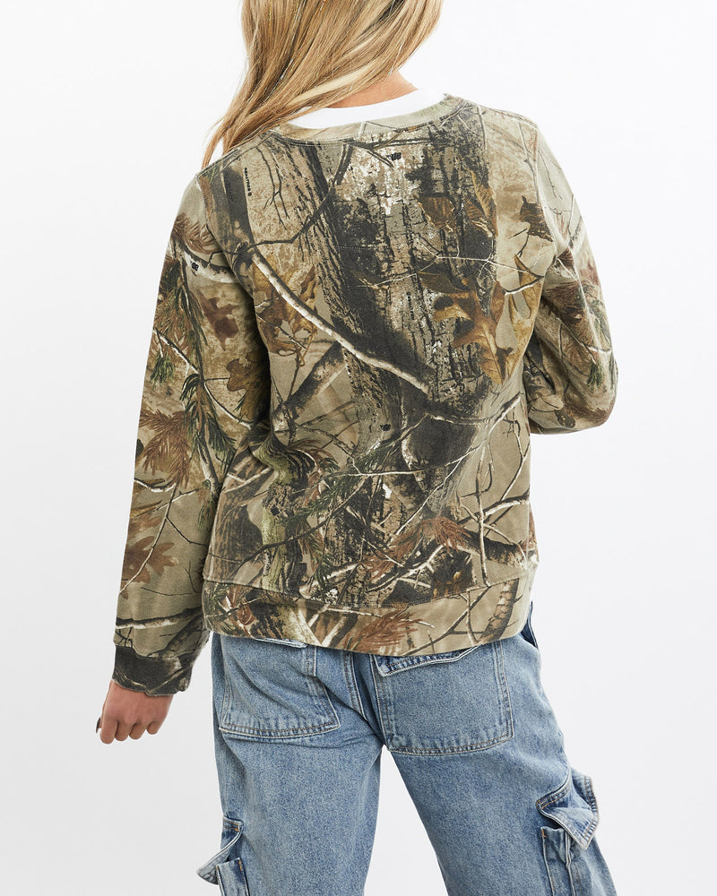 Vintage, Realtree, Camo, Sweatshirt, The Real Deal, size extra small, colour Multicolour, newtown, sydney, australia, thrift store, opshop, preloved, secondhand, sustainable, retro, antique, 70s, 80s, 90s, 2000s, 00s, fashion, clothing, streetwear, trendy, garment, style, boutique, store, shop, archive, sale, cheap, best, top, Sweats and hoodies