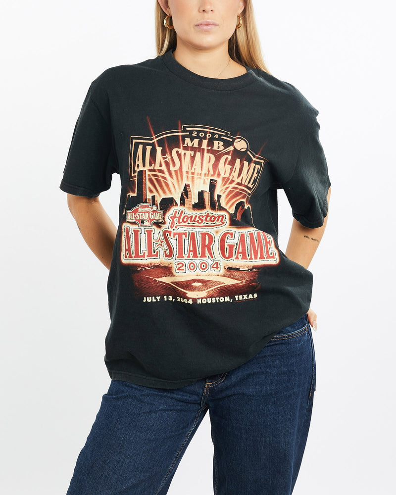 Vintage, MLB, All, Star, Game, Tee, The Real Deal, size medium, colour Black, newtown, sydney, australia, thrift store, opshop, preloved, secondhand, sustainable, retro, antique, 70s, 80s, 90s, 2000s, 00s, fashion, clothing, streetwear, trendy, garment, style, boutique, store, shop, archive, sale, cheap, best, top, T-Shirts