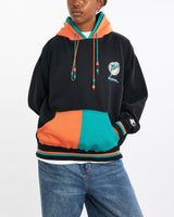 Vintage, NFL, Miami, Dolphins, Hooded, Sweatshirt, The Real Deal, size medium, colour Black, newtown, sydney, australia, thrift store, opshop, preloved, secondhand, sustainable, retro, antique, 70s, 80s, 90s, 2000s, 00s, fashion, clothing, streetwear, trendy, garment, style, boutique, store, shop, archive, sale, cheap, best, top, Sweats and hoodies