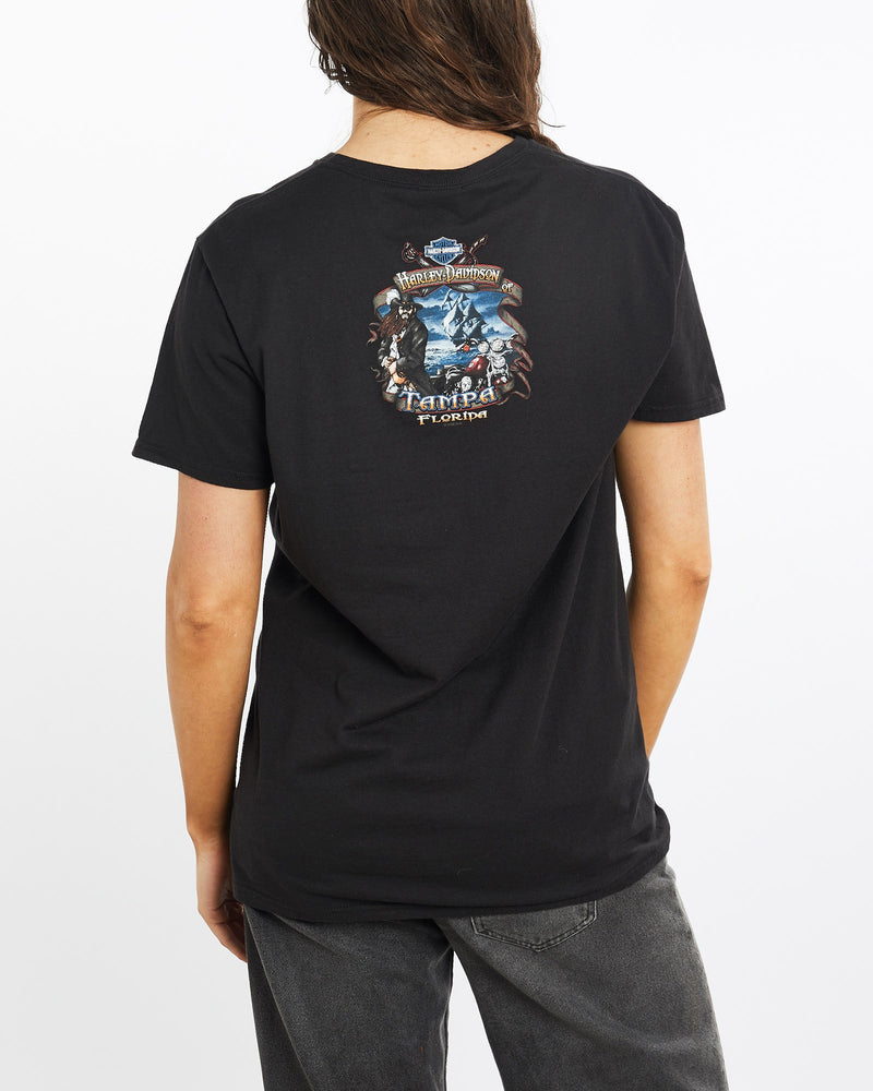 Harley, Davidson, Tampa, Florida, Tee, The Real Deal, size medium, colour Black, newtown, sydney, australia, thrift store, opshop, preloved, secondhand, sustainable, retro, antique, 70s, 80s, 90s, 2000s, 00s, fashion, clothing, streetwear, trendy, garment, style, boutique, store, shop, archive, sale, cheap, best, top, T-Shirts